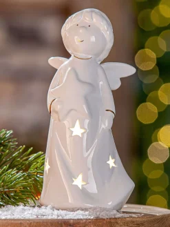 LED-Dekoleuchte "Emiliel" in Weiß - (B)9,5 x (H)20 x (T)8 cm