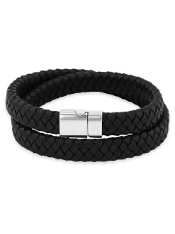 Leder-Armband in Schwarz