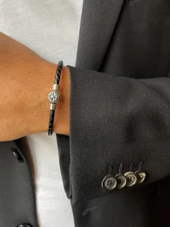 Leder-Armband in Schwarz