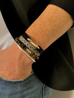 Leder-Armband in Schwarz