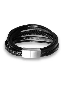 Leder-Armband in Schwarz