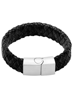 Leder-Armband in Schwarz