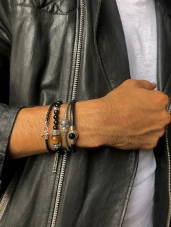 Leder-Armband in Schwarz