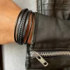 Leder-Armband in Schwarz
