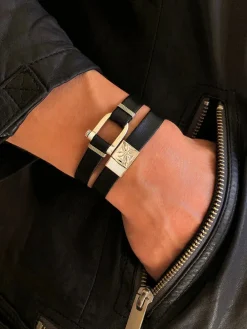 Leder-Armband in Schwarz