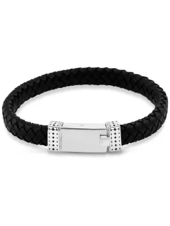 Leder-Armband in Schwarz