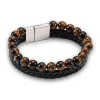 Leder-Armband mit Edelsteinen