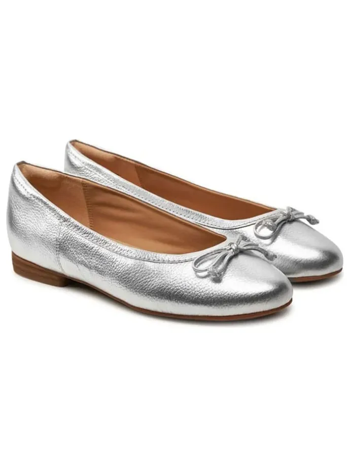 Leder-Ballerinas "Fawna" in Silber