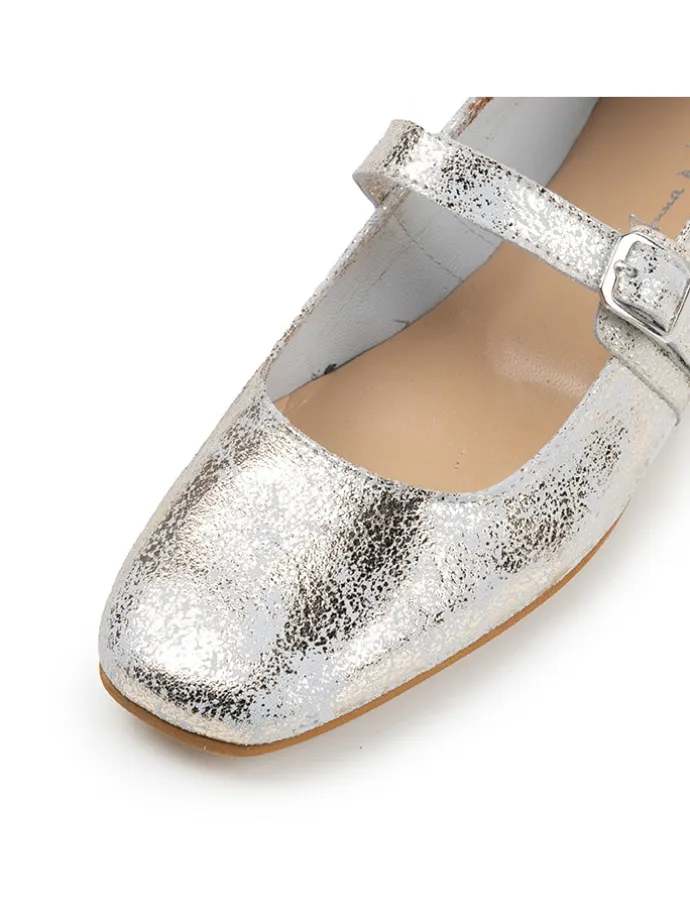 Leder-Ballerinas "Grenevelia" in Silber