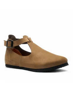 Leder-Ballerinas in Beige