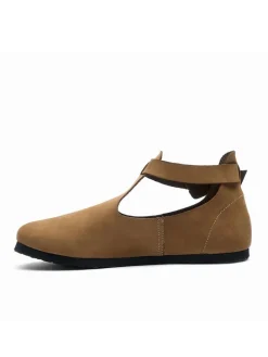Leder-Ballerinas in Beige