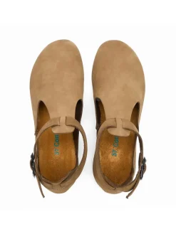 Leder-Ballerinas in Beige