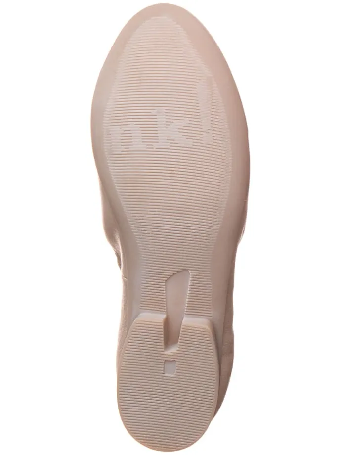 Leder-Ballerinas in Beige