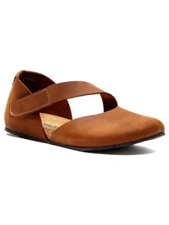Leder-Ballerinas in Braun