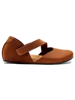Leder-Ballerinas in Braun