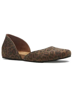 Leder-Ballerinas in Braun/ Schwarz