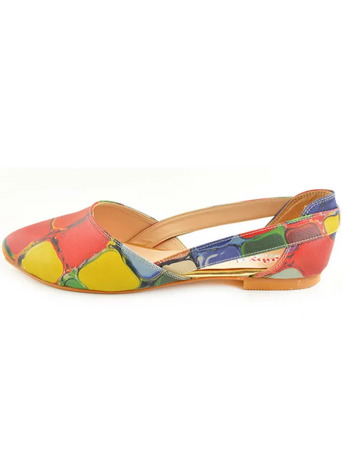 Leder-Ballerinas in Bunt