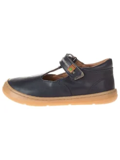 Leder-Ballerinas in Dunkelblau