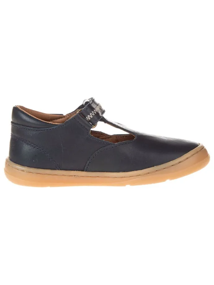 Leder-Ballerinas in Dunkelblau