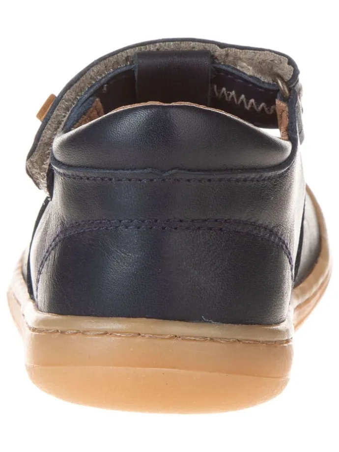 Leder-Ballerinas in Dunkelblau