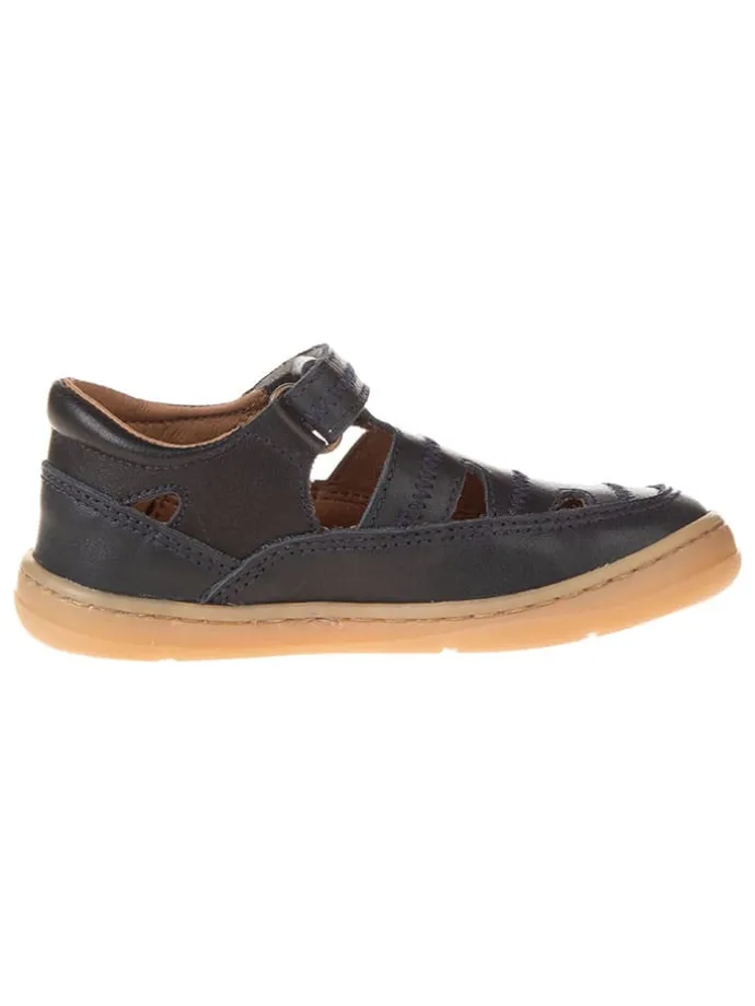 Leder-Ballerinas in Dunkelblau
