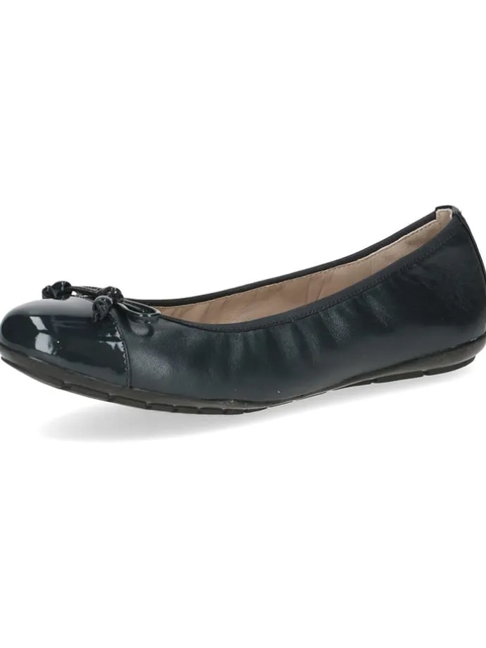 Leder-Ballerinas in Dunkelblau