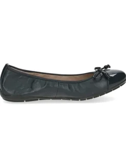 Leder-Ballerinas in Dunkelblau