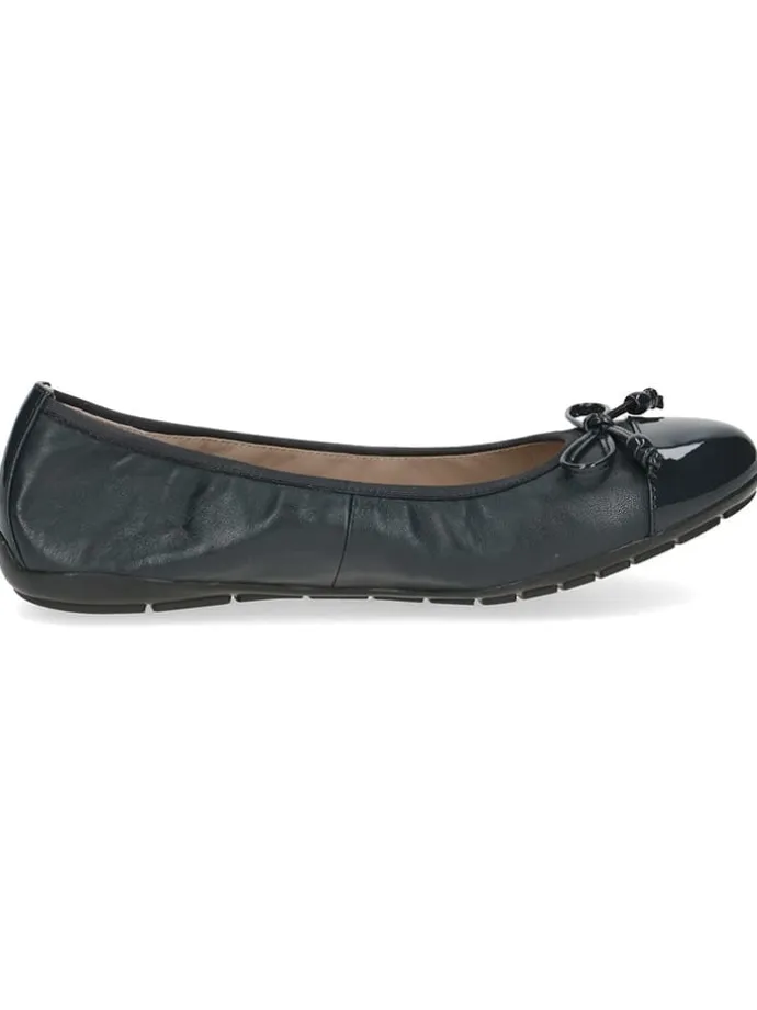 Leder-Ballerinas in Dunkelblau