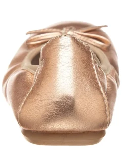 Leder-Ballerinas in Gold