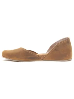 Leder-Ballerinas in Hellbraun