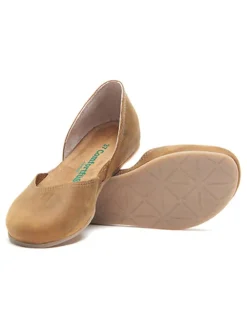 Leder-Ballerinas in Hellbraun