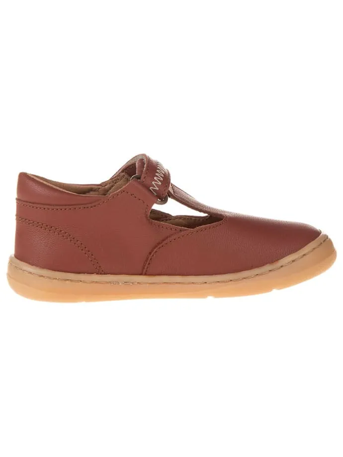 Leder-Ballerinas in Hellbraun