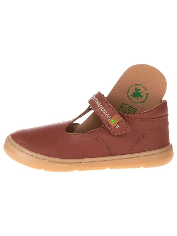 Leder-Ballerinas in Hellbraun