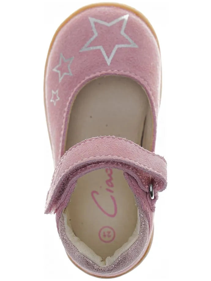 Leder-Ballerinas in Rosa