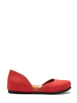 Leder-Ballerinas in Rot