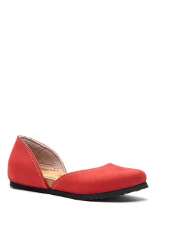 Leder-Ballerinas in Rot