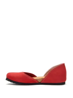 Leder-Ballerinas in Rot