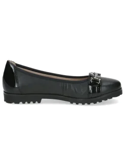 Leder-Ballerinas in Schwarz
