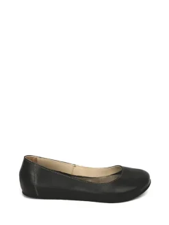 Leder-Ballerinas in Schwarz