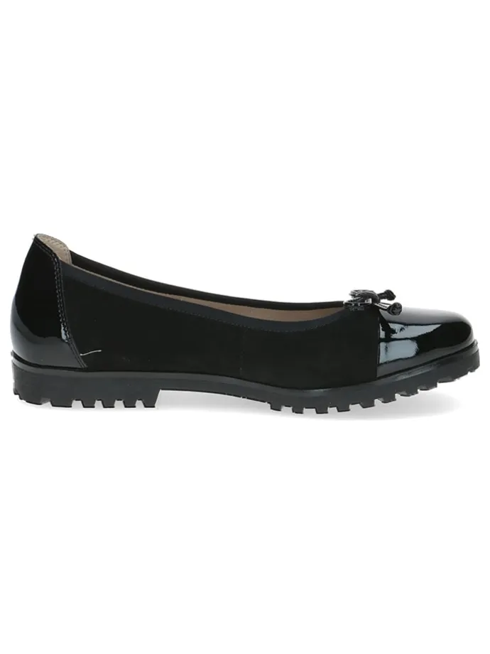 Leder-Ballerinas in Schwarz