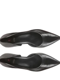 Leder-Ballerinas in Schwarz