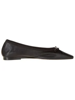 Leder-Ballerinas in Schwarz