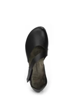 Leder-Ballerinas in Schwarz