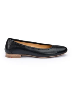 Leder-Ballerinas in Schwarz