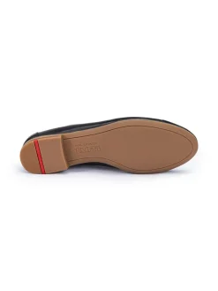 Leder-Ballerinas in Schwarz