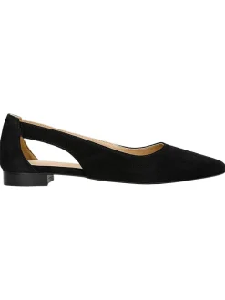 Leder-Ballerinas in Schwarz