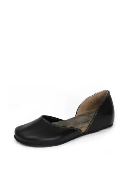 Leder-Ballerinas in Schwarz