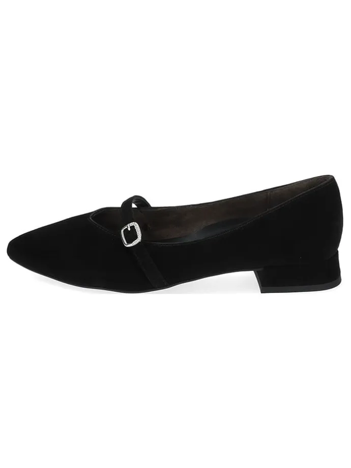 Leder-Ballerinas in Schwarz