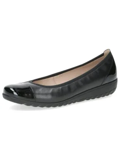 Leder-Ballerinas in Schwarz