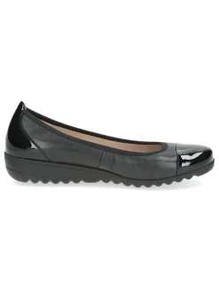 Leder-Ballerinas in Schwarz